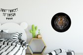 Behangcirkel - Behangsticker - Zelfklevend behang - Tijger - Zwart - Dieren - Muurdecoratie - ⌀ 30 cm - Wanddecoratie cirkel - Behangcirkel dieren