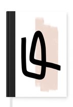 Notitieboek - Schrijfboek - Abstract - Pastel - Roze - Notitieboekje klein - A5 formaat - Schrijfblok