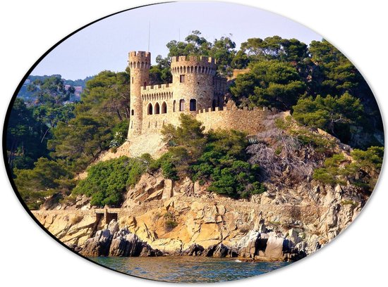 WallClassics - Dibond Ovaal - Castell d'en Plaja - Gerona - 28x21 cm Foto op Ovaal (Met Ophangsysteem)