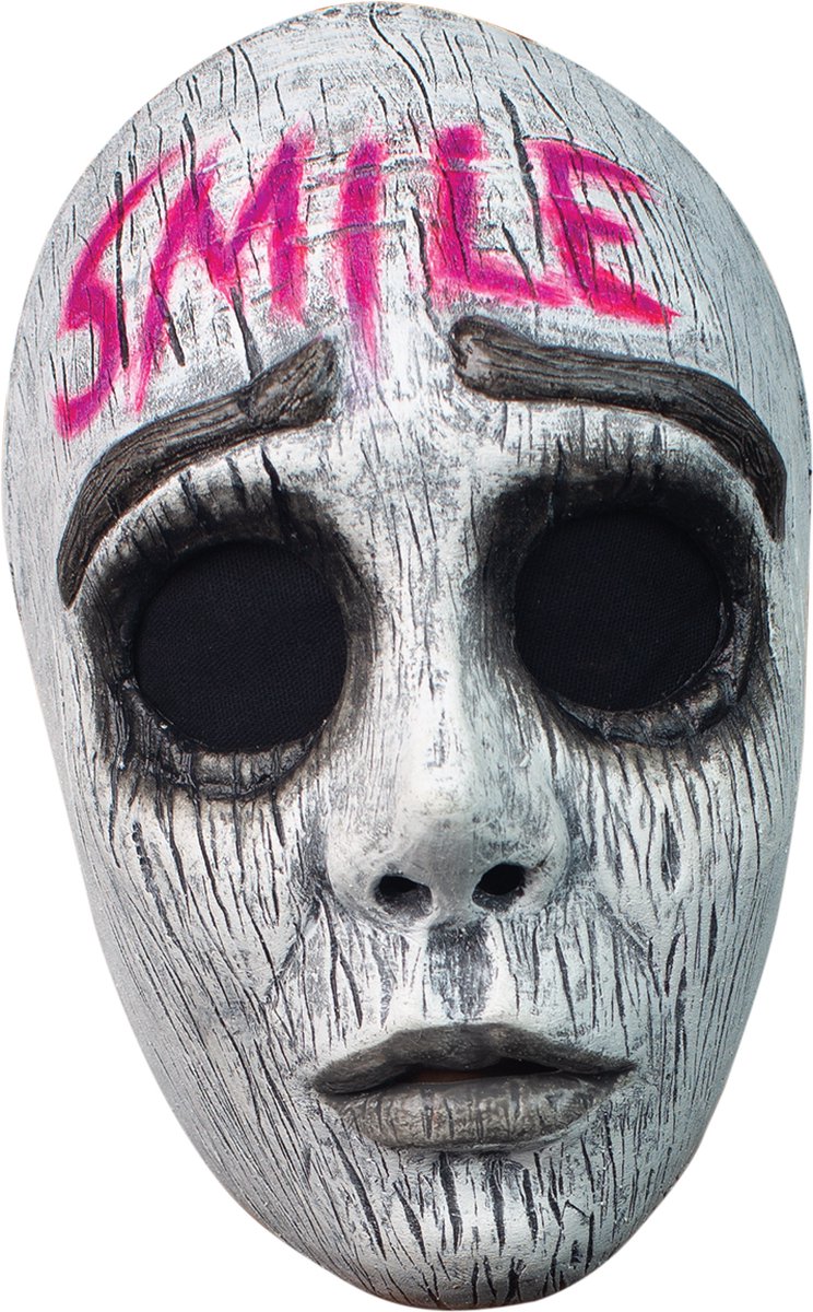 Partychimp Angstaanjagend Halloween Masker Gezichtsmasker Neon Smile voor bij Halloween Kostuum Volwassenen Latex