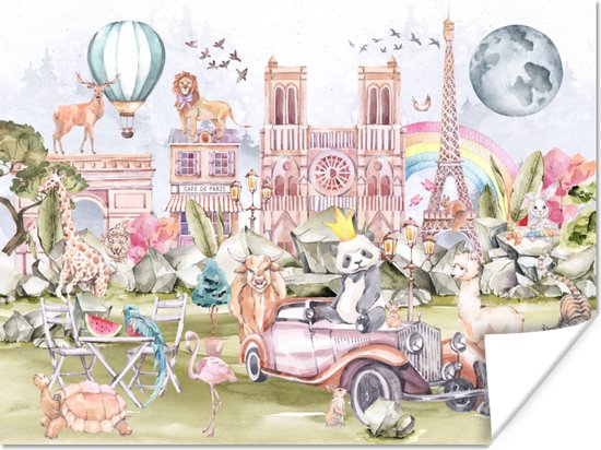 Poster Parijs - Regenboog - Kinderen