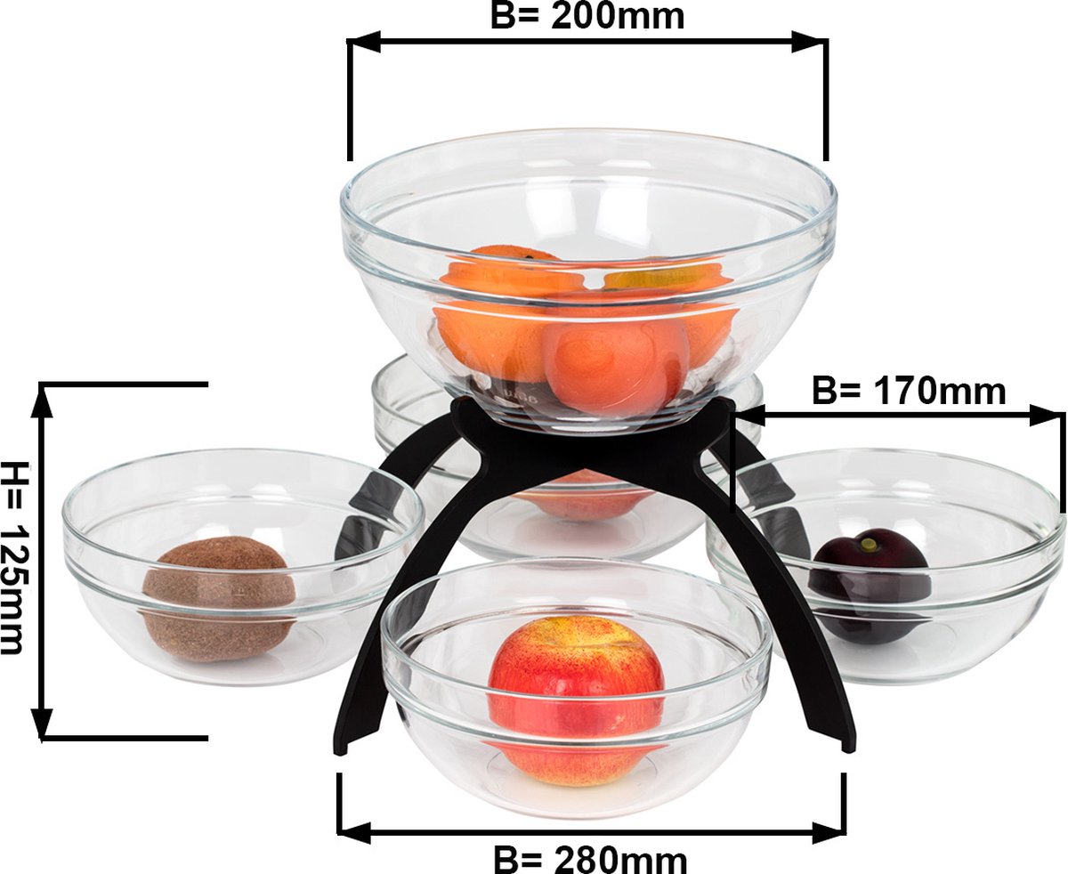 Jam etagere / Buffet standaard - met 5 bakjes | GGM Gastro