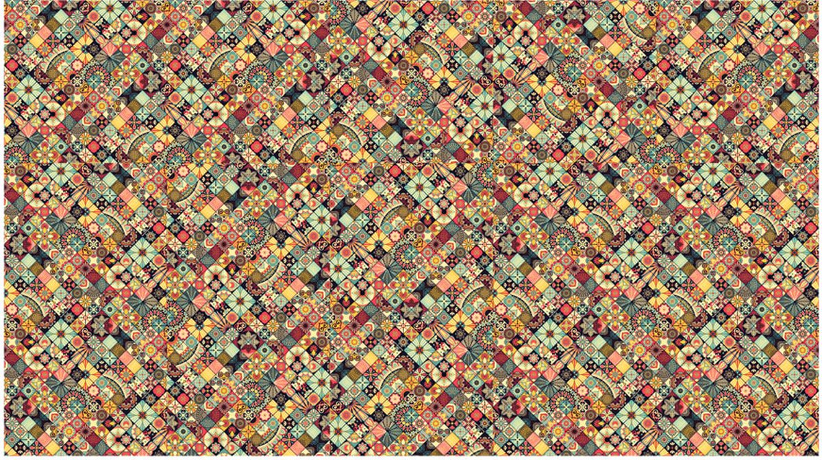 Fotobehang XXL - Rainbow Mosaic.