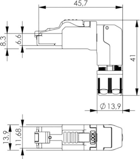 Telegärtner J00026A4000 MFP8 RJ45 gewinkelt T568