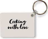 Porte-clés - Citations - Amour - Cuisiner avec amour - Proverbes - Cuisine - Cadeaux à distribuer - Plastique