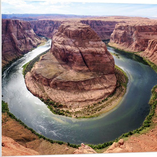 WallClassics - PVC Schuimplaat- Horseshoe Bend Rotsen, Arizona - 80x80 cm Foto op PVC Schuimplaat