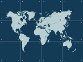 IXXI World Map navy - Wanddecoratie - Abstract - 80 x 60 cm