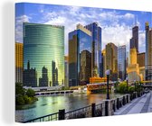 Chicago River et Willis Tower Canvas 80x60 cm - impression photo sur toile peinture Décoration murale salon / chambre à coucher) / Villes Peintures Toile