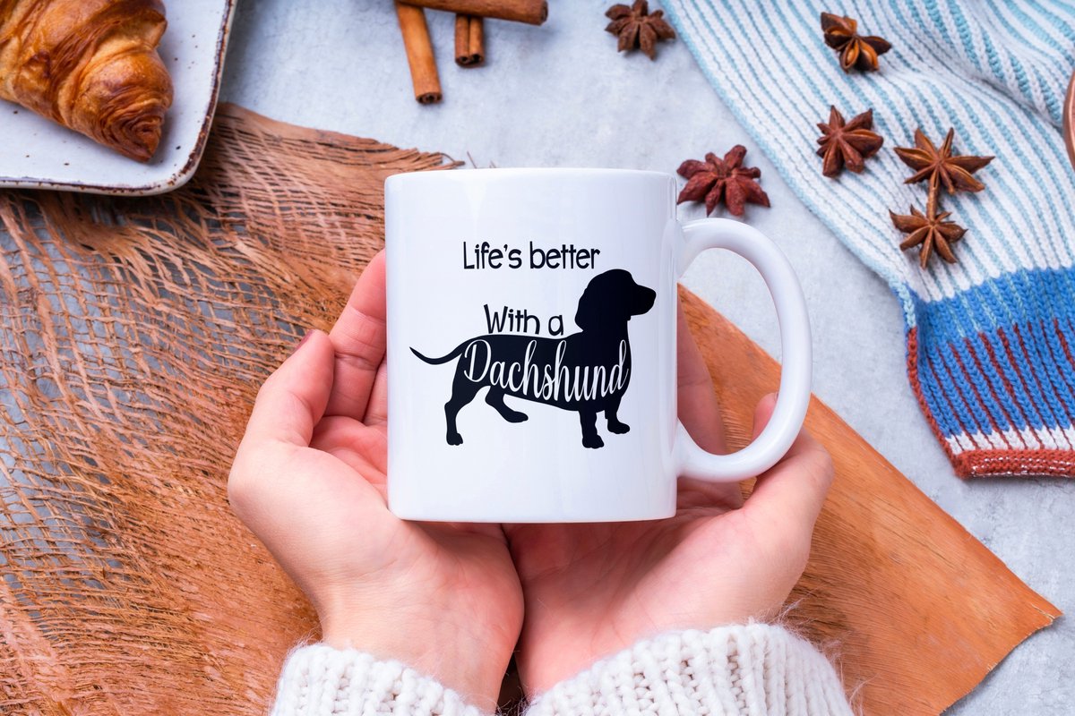 Dog Lover Mok met afbeelding: life is better with a dachshund | Honden Liefhebber