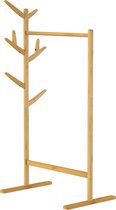 Casaria Kapstok Bamboe - 8 Haken 1 Kledingstang - 164x66x40cm