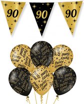 Paperdreams - Verjaardag 90 jaar feest pakket zwart/goud party-time