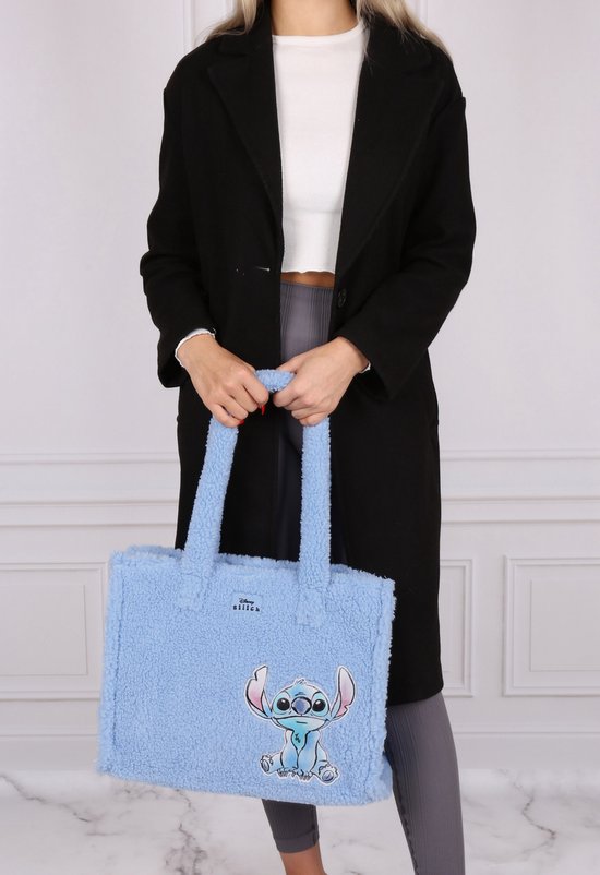 DISNEY Stitch - grand sac bandoulière, femme, souple, sherpa bleu | bol.com