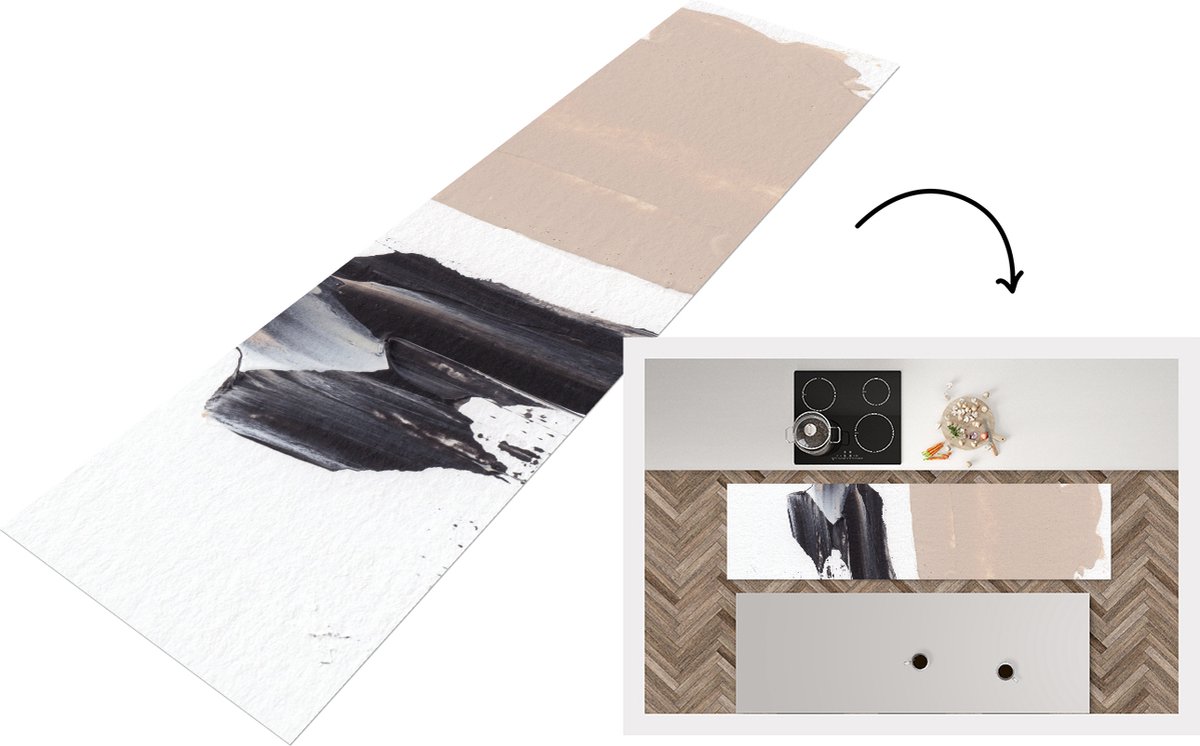 KitchenYeah Keukenloper - Loper keuken - Verf - Design - Abstract - 200x50 cm - Keukenloper vinyl Multicolor