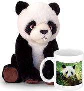 Panda Cadeauset kind - Panda knuffel 25 cm en foto Drinkbeker 300ml