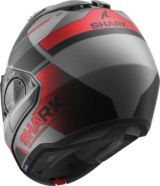 Shark EVO-GT casque modulable casque moto Tekline mat anthracite rouge noir  M 57-58 cm | bol.