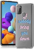 iMoshion Hoesje Geschikt voor Samsung Galaxy A21s Hoesje Siliconen - iMoshion Design hoesje - Roze / Colorful Quote