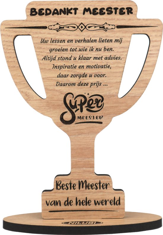 Maak los het winkelcentrum Reusachtig Beker bedankt Meester - cadeau om leraar te bedanken - Beste meester van de  hele... | bol.com