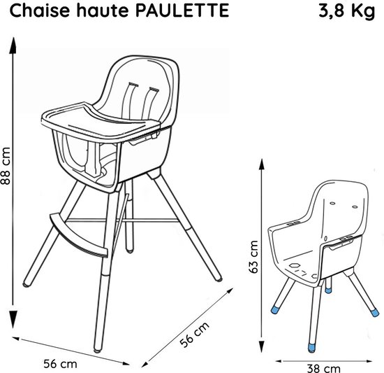 helaas Verrast zijn Bouwen Nania - PAULETTE - Kinderstoel - 2 in 1 - meegroeistoel - vanaf 6 maanden -  tot 5 jaar... | bol.com