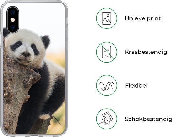 Coque iPhone X - Panda - Arbre - Lumière - Coque de téléphone en Siliconen