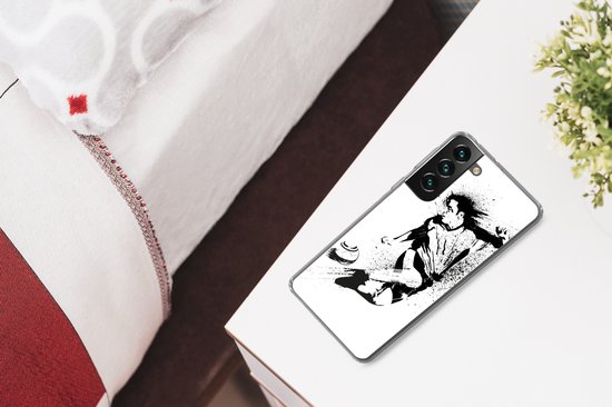 Coque Samsung Galaxy S22 - Une illustration d'une personne tirant un ballon de football vers le but - Garçons - Garçon - Enfant - Coque de téléphone en Siliconen