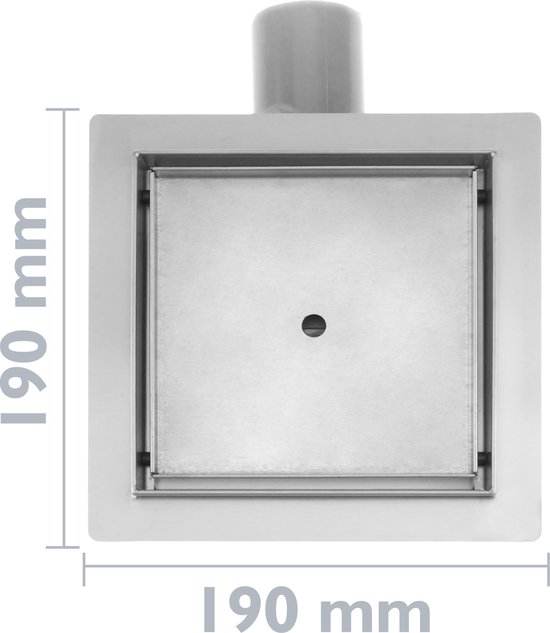 PrimeMatik 15 cm vierkante douchegoot voor roestvrijstalen tegels