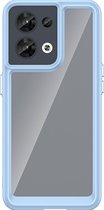Mobigear Hoesje geschikt voor OPPO Reno 8 5G Telefoonhoesje Hardcase | Mobigear Crystal Backcover | Reno 8 5G Case | Back Cover - Transparant / Blauw
