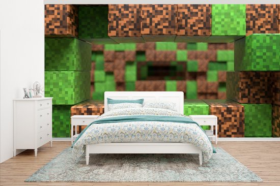 Fond d'écran - Papier peint photo Gaming - Minecraft - Blocs - Largeur 430  cm x... | bol.com