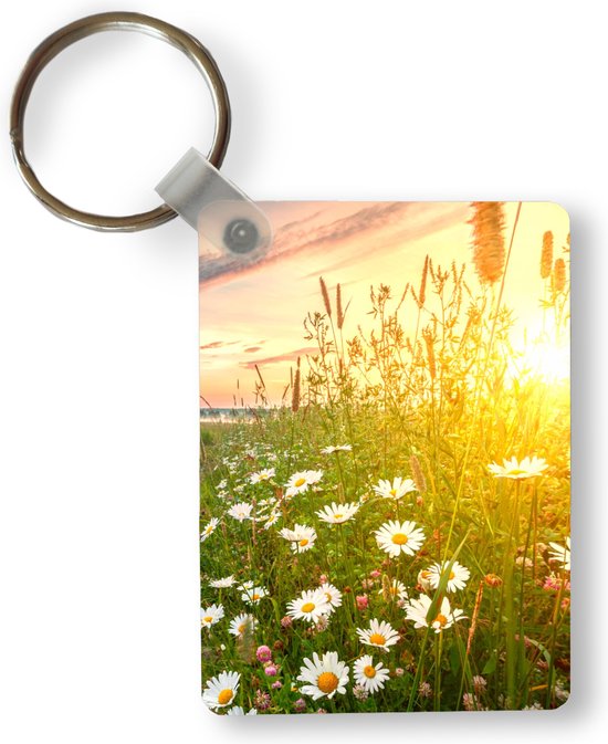 Sleutelhanger - Bloemen - Madelief - Natuur - Zon - Horizon - Uitdeelcadeautjes - Plastic