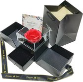 Rainbecom - Luxe Geschenkdoos - Giftbox - Sieradendoos - Valentijnscadeau - Moederdag - Verjaardag - Liefdes Cadeautje - Kunstbloemen - Edel Zwart