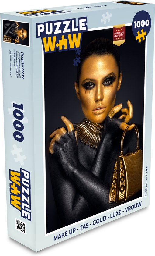 Puzzel Make up - Tas - Goud - Luxe - Vrouw - Legpuzzel - Puzzel 1000  stukjes volwassenen | bol.com