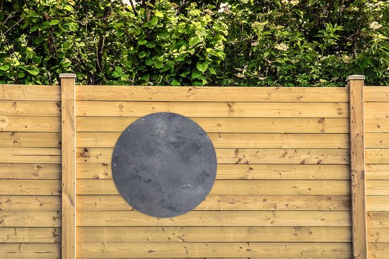 Garden Circle Ardoise - Béton - Rétro - Structures - Grijs - Rustique - 90x90 cm - Affiche de Jardin Ronde - Extérieur