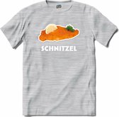Schnitzel -  grappig verjaardag kleding cadeau - eten teksten - T-Shirt - Heren - Donker Grijs - Gemêleerd - Maat 4XL