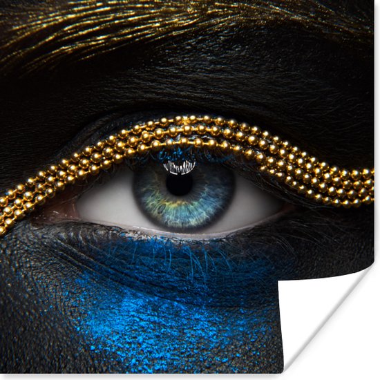 Poster Vrouw - Ogen - Make up - Luxe - Goud - 30x30 cm