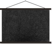 Posterhanger incl. Poster 60x40 cm - Schoolplaat - Zwart - Graniet - Design - Steen - Textielposter - Zwarte latten