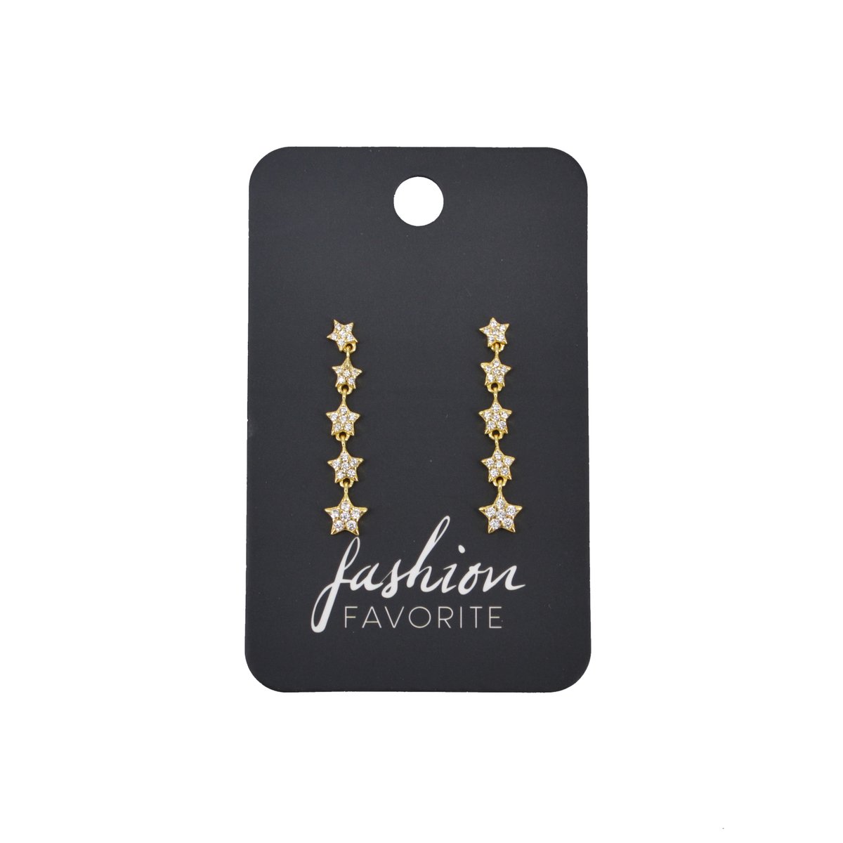 Oorbellen / Oorhangers Sterren - Goudkleurig | 3,2 x 0,7 cm | 925 Zilver | Fashion Favorite