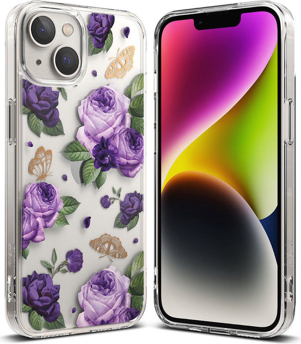 Ringke Fusion Bumper Hoesje Geschikt voor Apple iPhone 14 Plus Transparant Paars