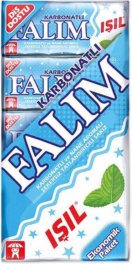 Falim Karbonatli chewing-gum 20x5 pièces (100 pièces chewing-gum sans  sucre)