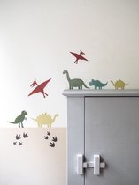 Dinosaurus muurstickers gekleurd
