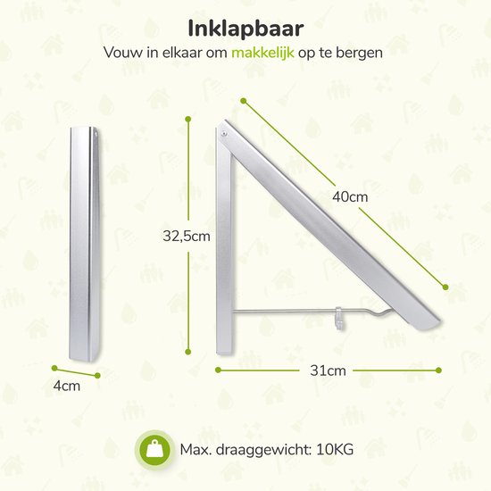 Étendoir à linge Mural - XIVADA - Étendoir Mural - Porte-vêtements Pliable - Seche Linge Etendoir