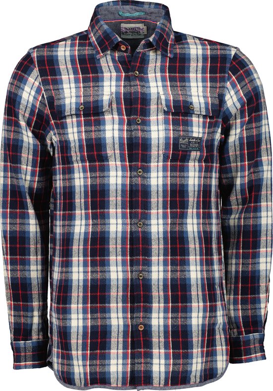 Scotch & Soda Overhemd - Slim Fit - Blauw - XXL