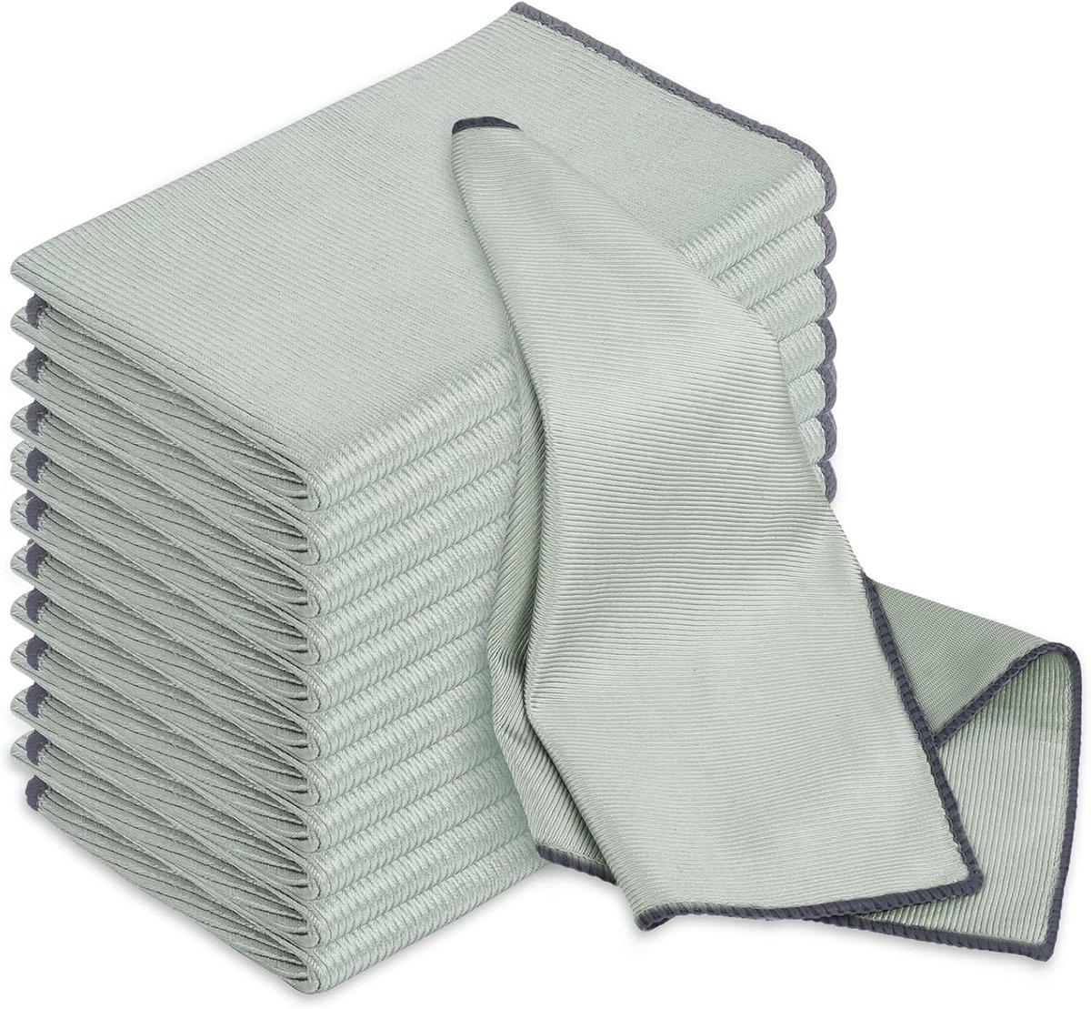 Window Cleaning Cloths Pack of 12 - Stripeless Microfibre Cloths 30 x 40 cm - Glass Polishing and Cleaning Cloths Lint-Free for Windows and Mirrors