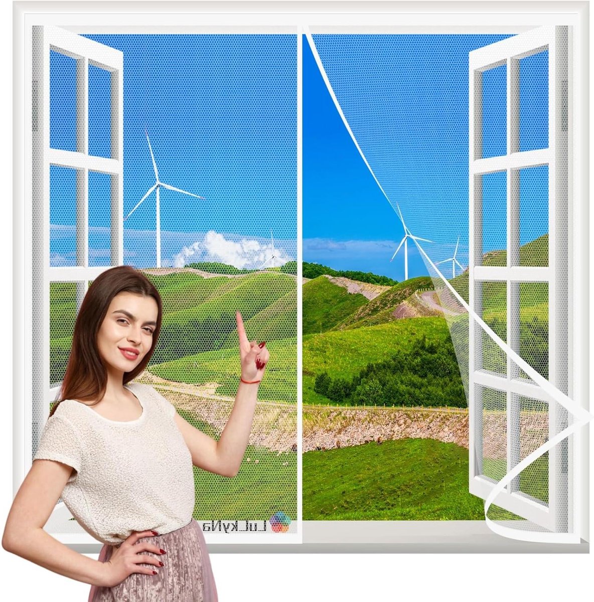 Magnetische Horren - Vliegendeur Raam - Insecten Buiten Houden - Handsfree Automatisch Sluitend - 130x175cm - Wit