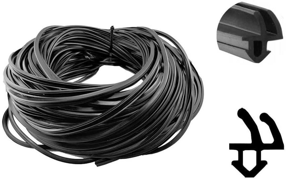 Vensterafdichting - Raamafdichting Rubber - Tochtvrij Maken - Weerbestendig EPDM - 50 meter - Zwart