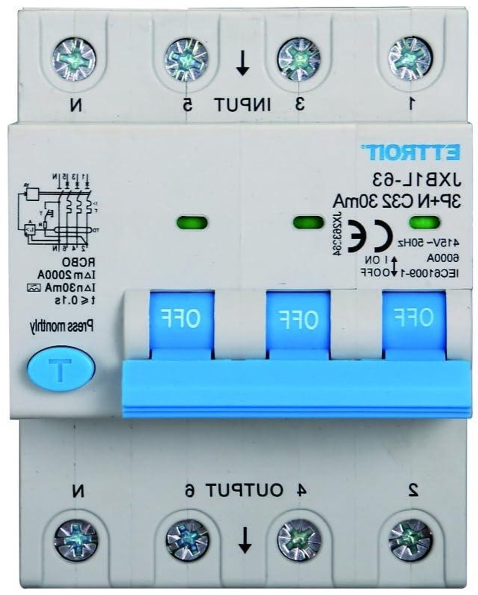 Aardlekschakelaar - Stroomonderbreker Zekering - Elektrische Beveiliging - Compact 4 Module - 32A 30mA - null