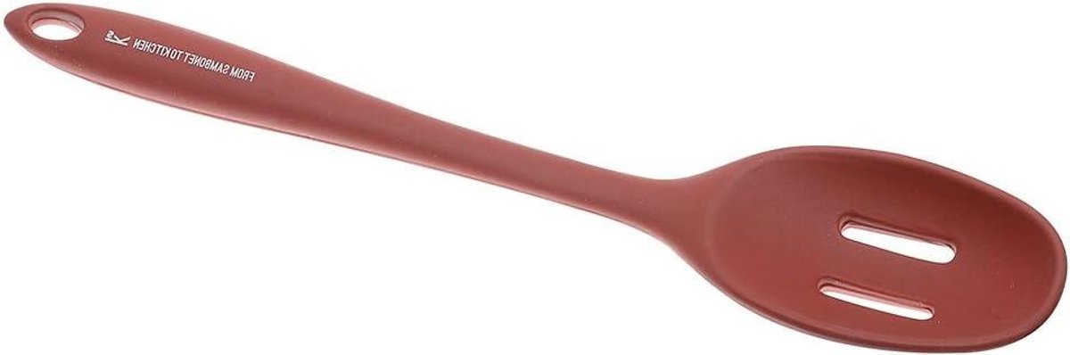 Uitleklepel - Spatel Lepel - Koken en Serveren - Hittebestendig Siliconen - 29 cm - Rood