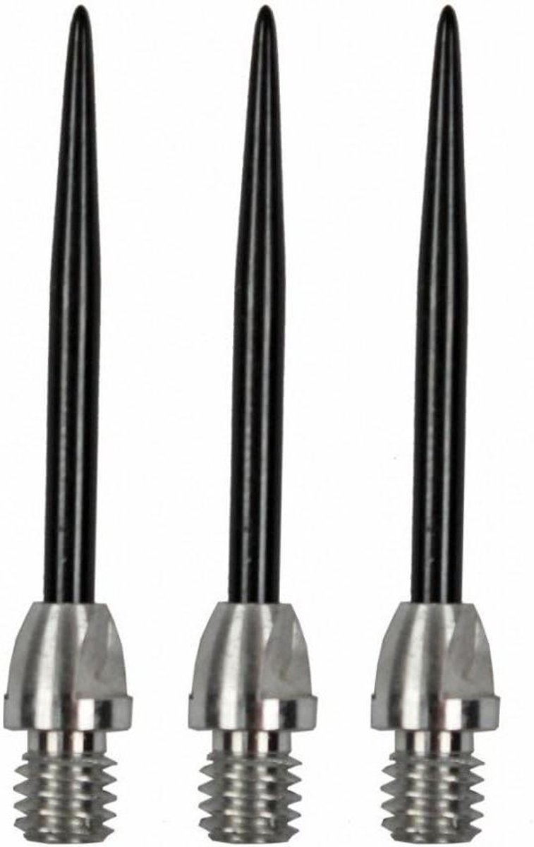 Steeldartpunten - Dartpijltips - Darts Plezier - Stevig Metaal - 25 mm - Zilver Zwart