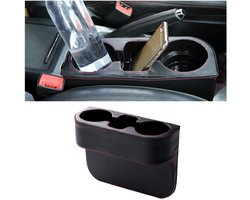 Store_8 - PU lederen voorstoel gatenvuller - multifunctionele auto-accessoires - zwart - universele auto bekerhouder - geschikt voor alle voertuige...