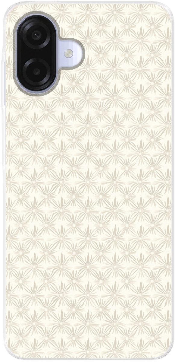 Telefoonhoesje Geschikt voor Samsung Galaxy A07 hoesje - Patroon - Bloemen - Beige - Siliconen Telefoonhoesje Telefoonhoesje