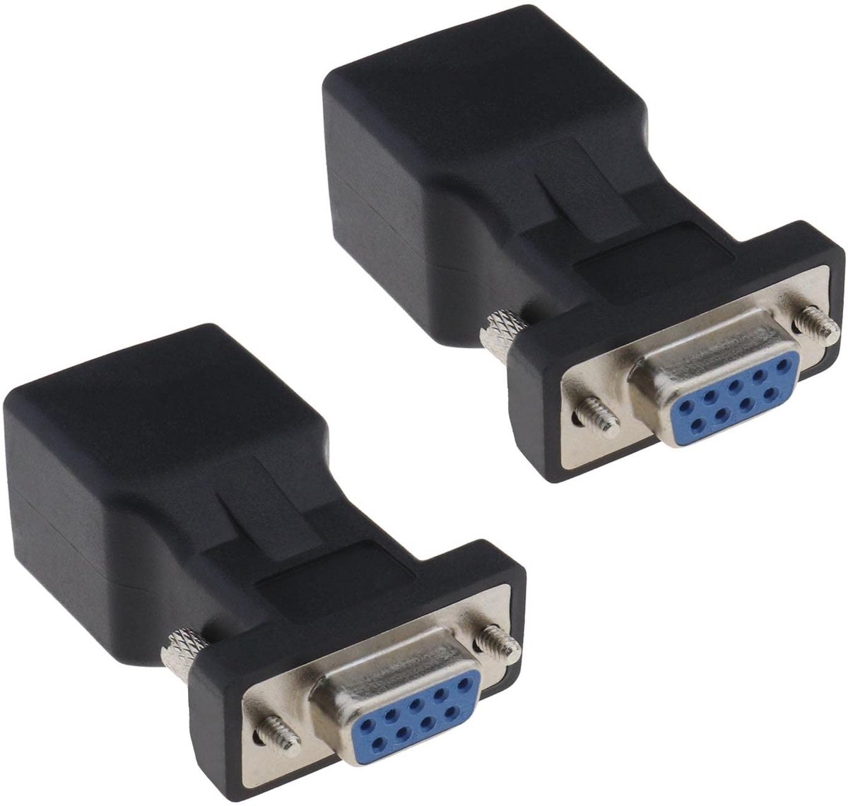 VT Goods - Seriële Adapter - DB9 naar RJ45 - 2 Stuks - Zwart - Ethernet Converter - Geschikt voor Computer en Printer - 9-pins RS232