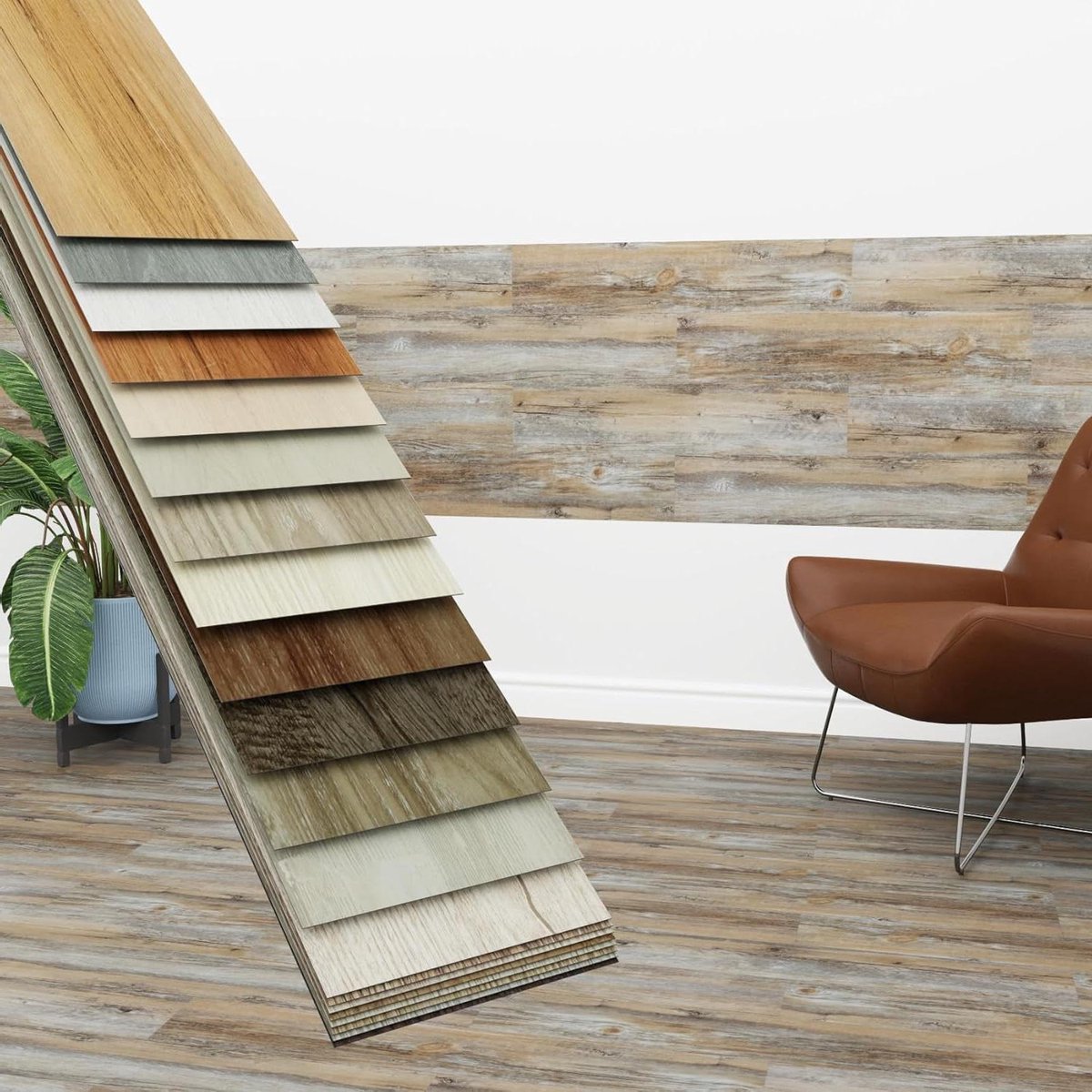 Zelfklevende Vinyl Planken - PVC Vloerbedekking Houtlook - Muur en Vloer Decoratie - Extra